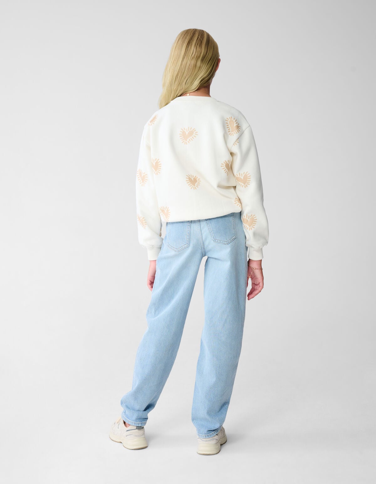 Strass Barrel Fit Jeans Blauw