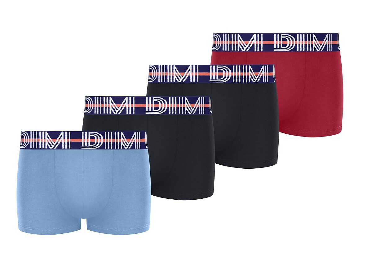 Conjunto de 4 cuecas boxer de algodão elástico