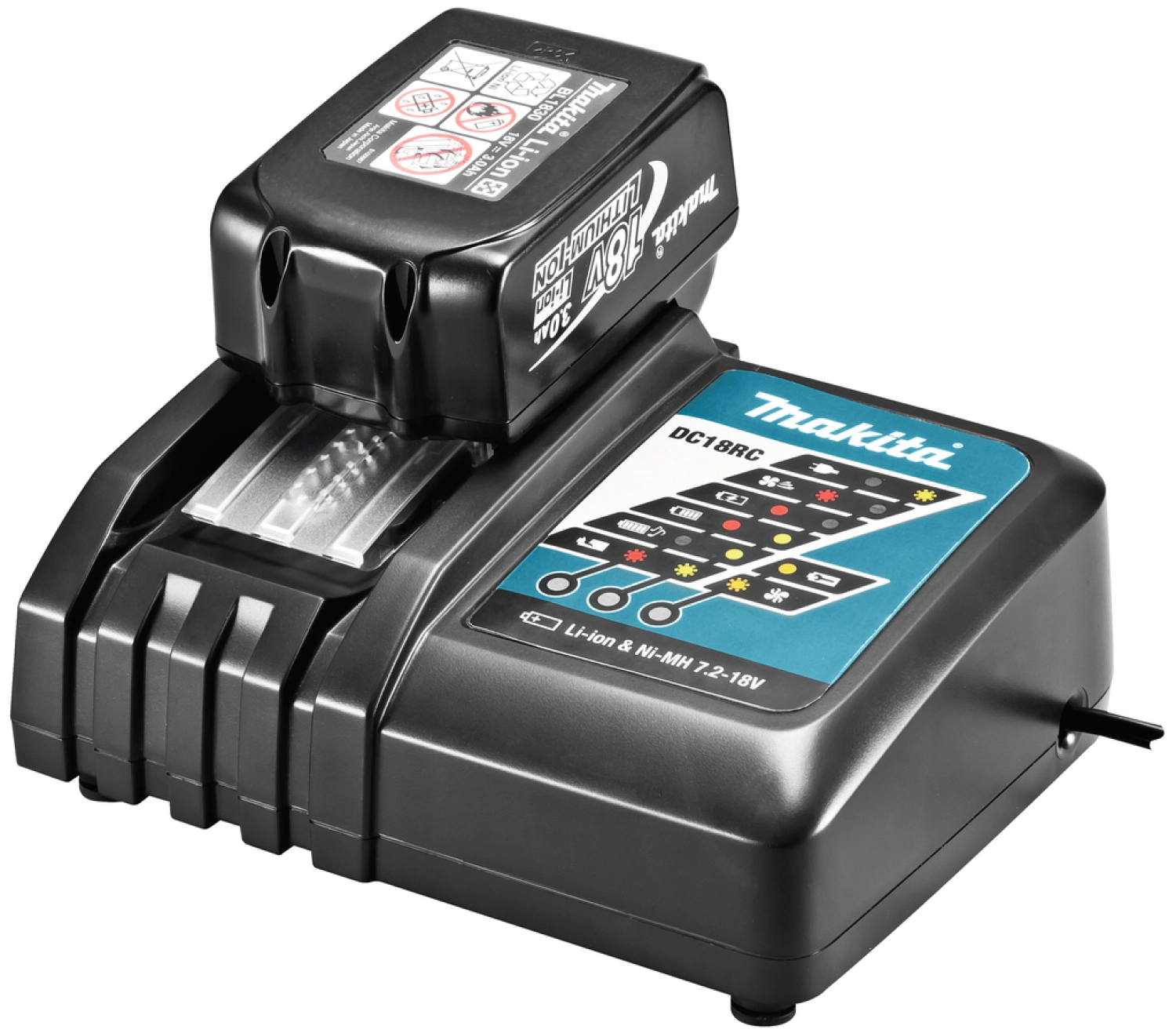 Makita DC18RC 14.4V - 18V Li-Ion Accu snellader met actieve koeling