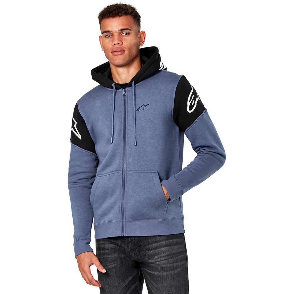 Alpinestars - Sweat zippé à capuche Velocity Bleu / Noir