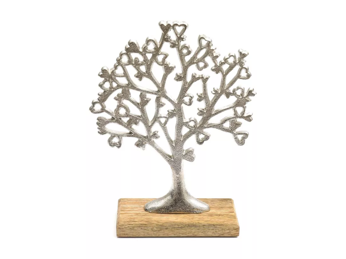 Arbre décoratif en aluminium et bois de manguier Arbre de vie Taille 1