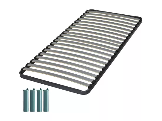 Sommier à lattes + pieds 80x190 C221 - 20 lattes bois - Fabrication française