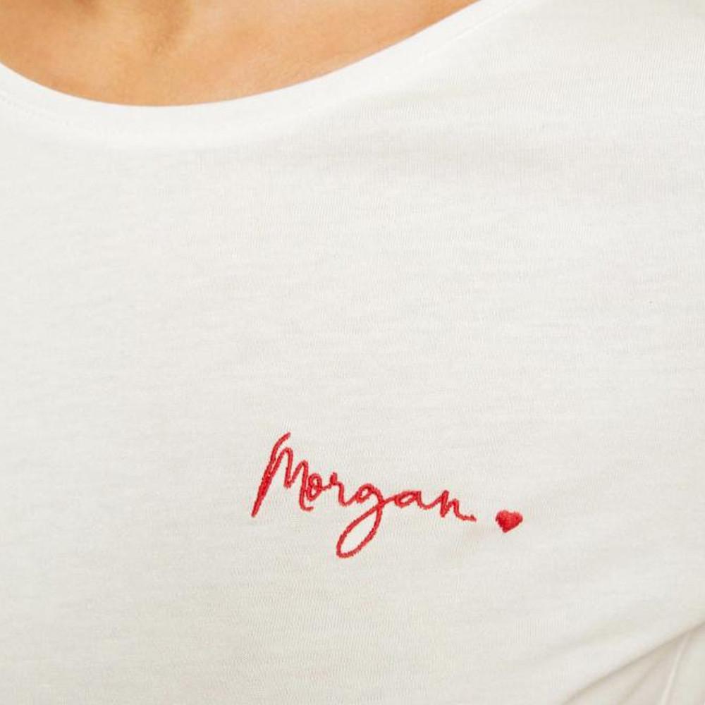 Morgan T-shirt Blanc Femme Morgan Tcoeur