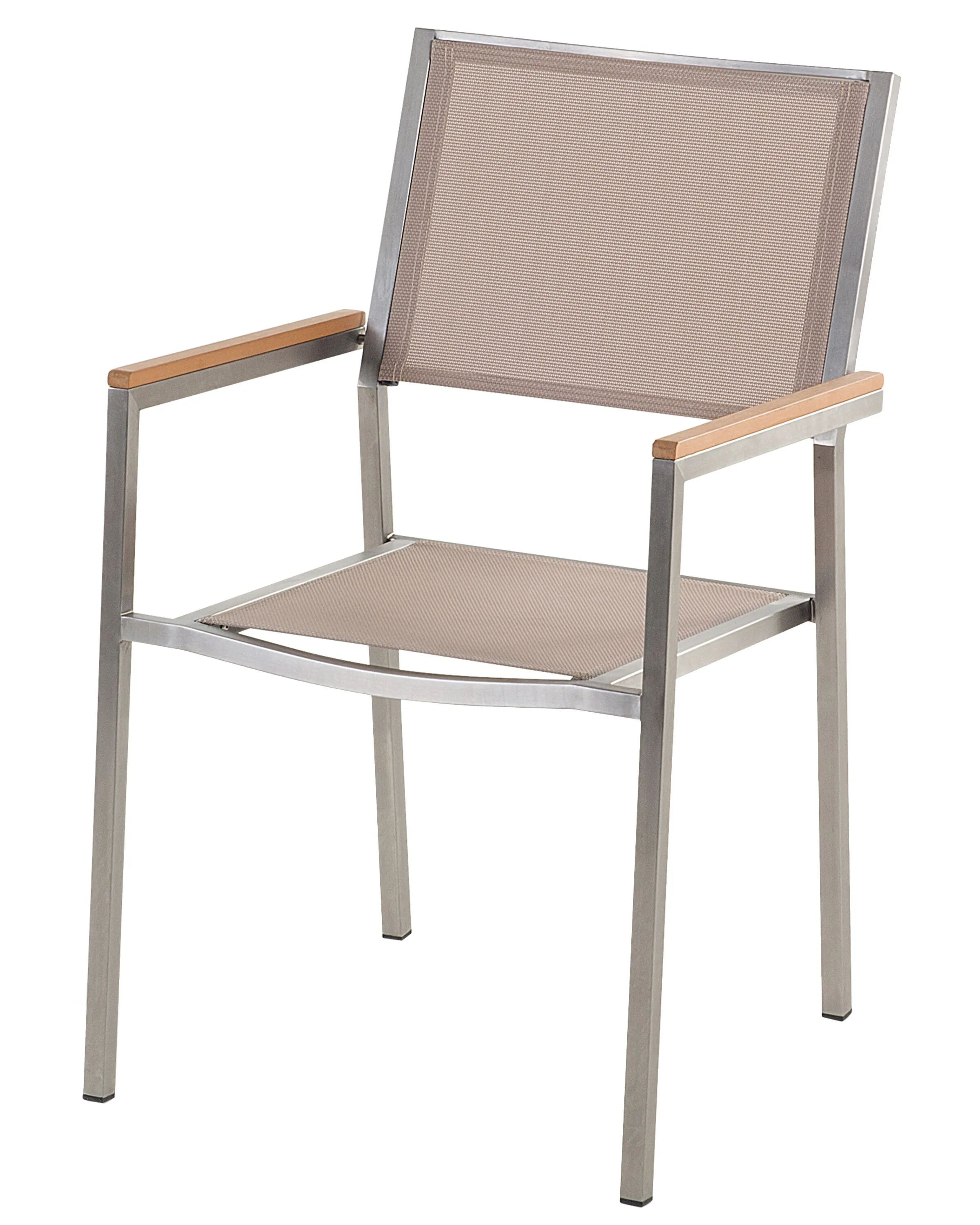 Set van 4 tuinstoelen GROSSETO Roestvrij staal Beige