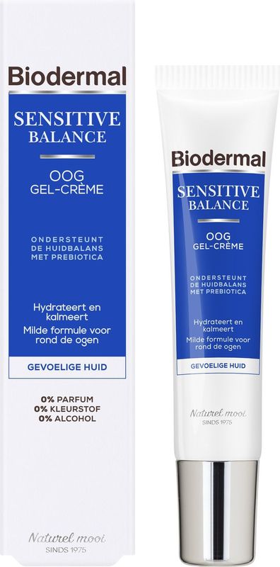 Biodermal Sensitive Balance Oog Gel-Crème - Gezichtsverzorging met hyaluronzuur - Oogcreme voor de gevoelige huid - 15 ml