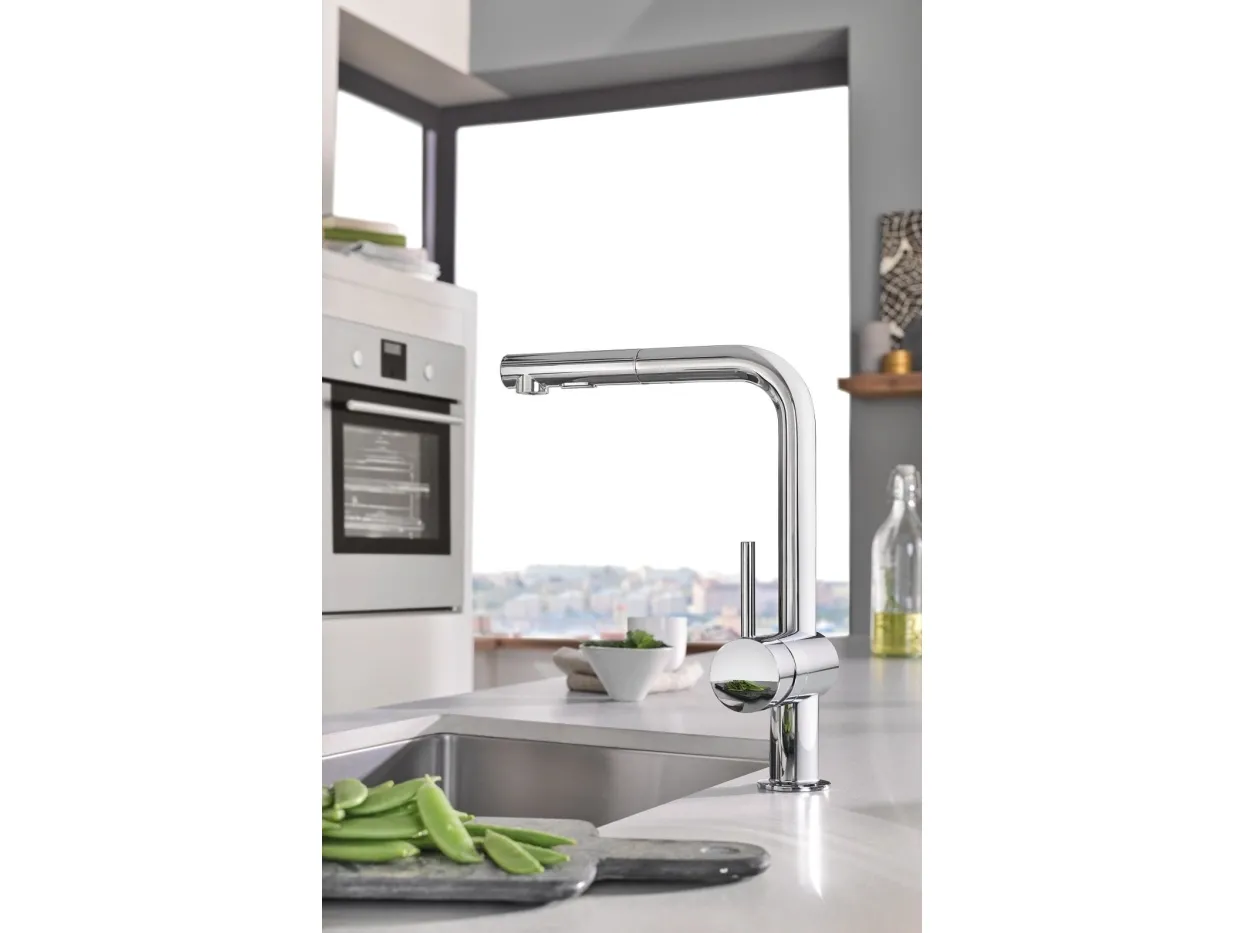 Grohe Minta etgr køk brus dual - etgrkøkkenbatteri, C-tud, ethulsmontage, supersteel 32321DC2