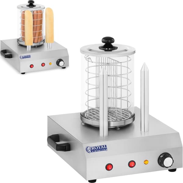 Varmeapparat for 30 pølser, pølser, 2 boller Royal Catering RCHW-350-2