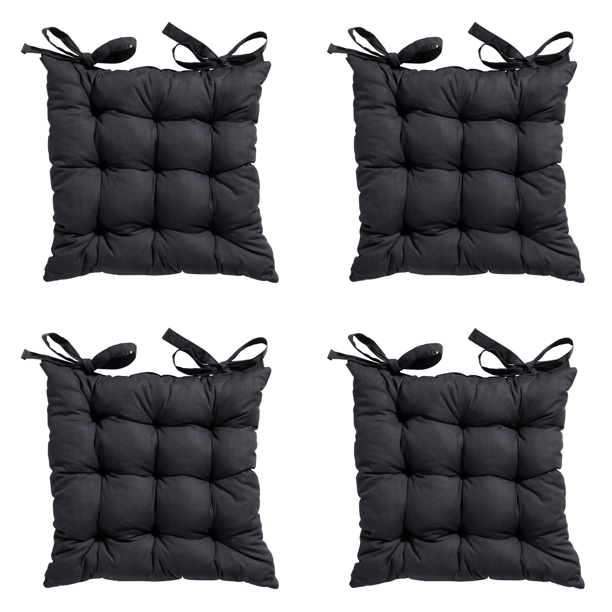 Madison Basic black Zitkussen - Set van 4
