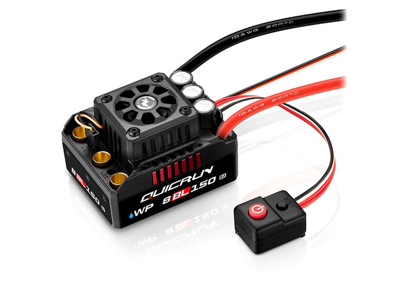 Hobbywing Brushless Regler QuicRun WP8BL150 G2 150A, 3-6S Wasserdichter Brushless Sensorless ESC für RC-Fahrzeuge im Massstab 1:8