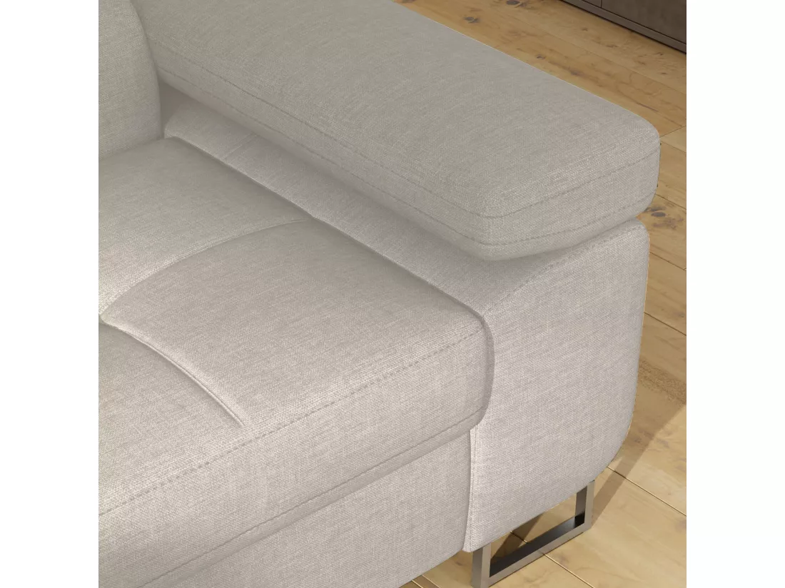 Canapé d'angle gauche convertible Marius tissu Beige
