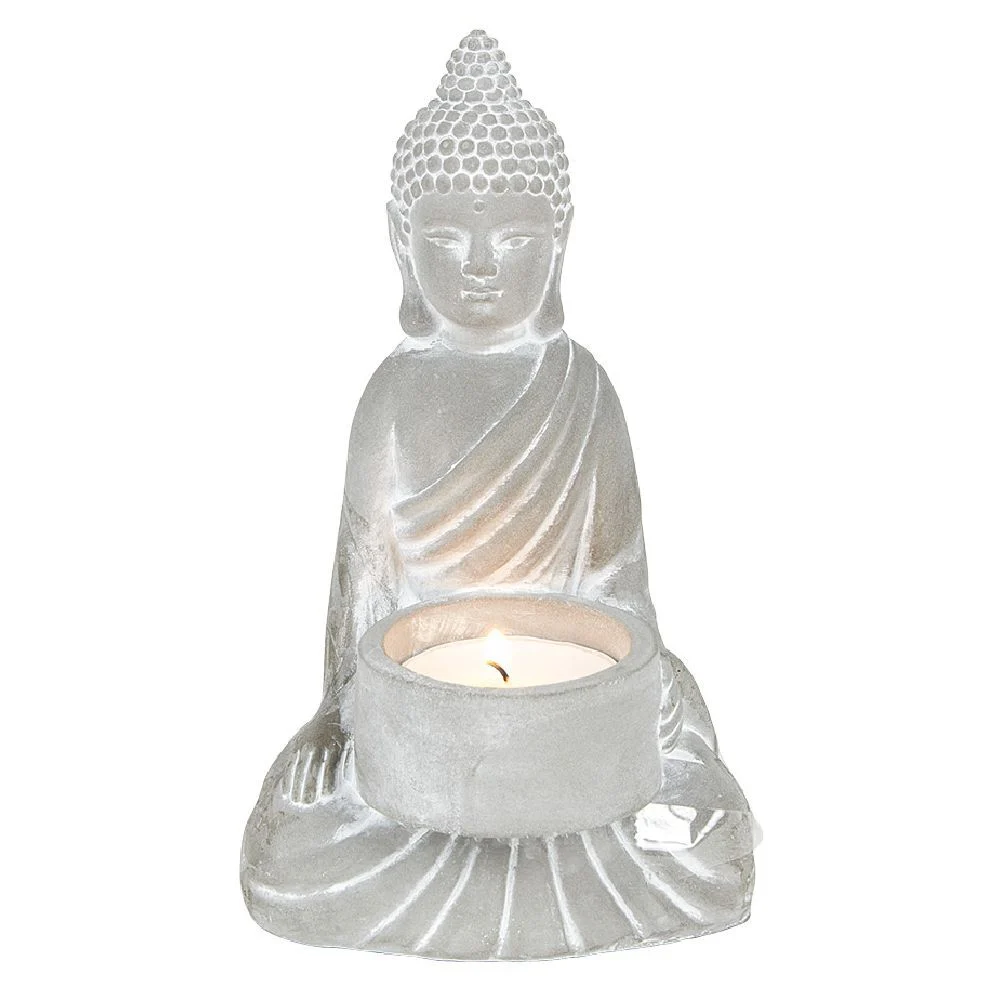 Photophore bouddha en ciment