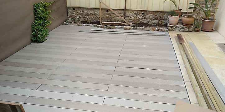 Lame terrasse composite Greendeck R beige L.260 x l.14,6 cm