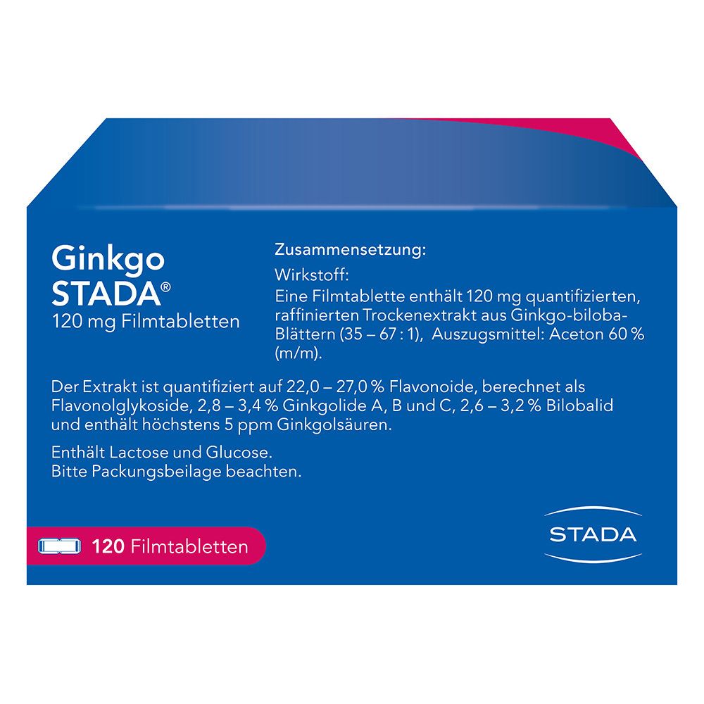 Ginkgo Biloba STADA® 120 mg bei Gedächtnis- und Konzentrationsstörungen