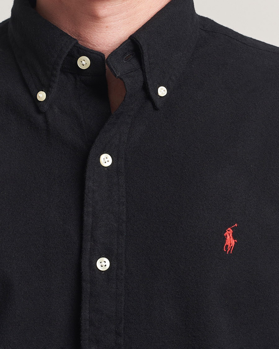 Polo Ralph Lauren Custom Fit Brushed Flannel Shirt Polo Black