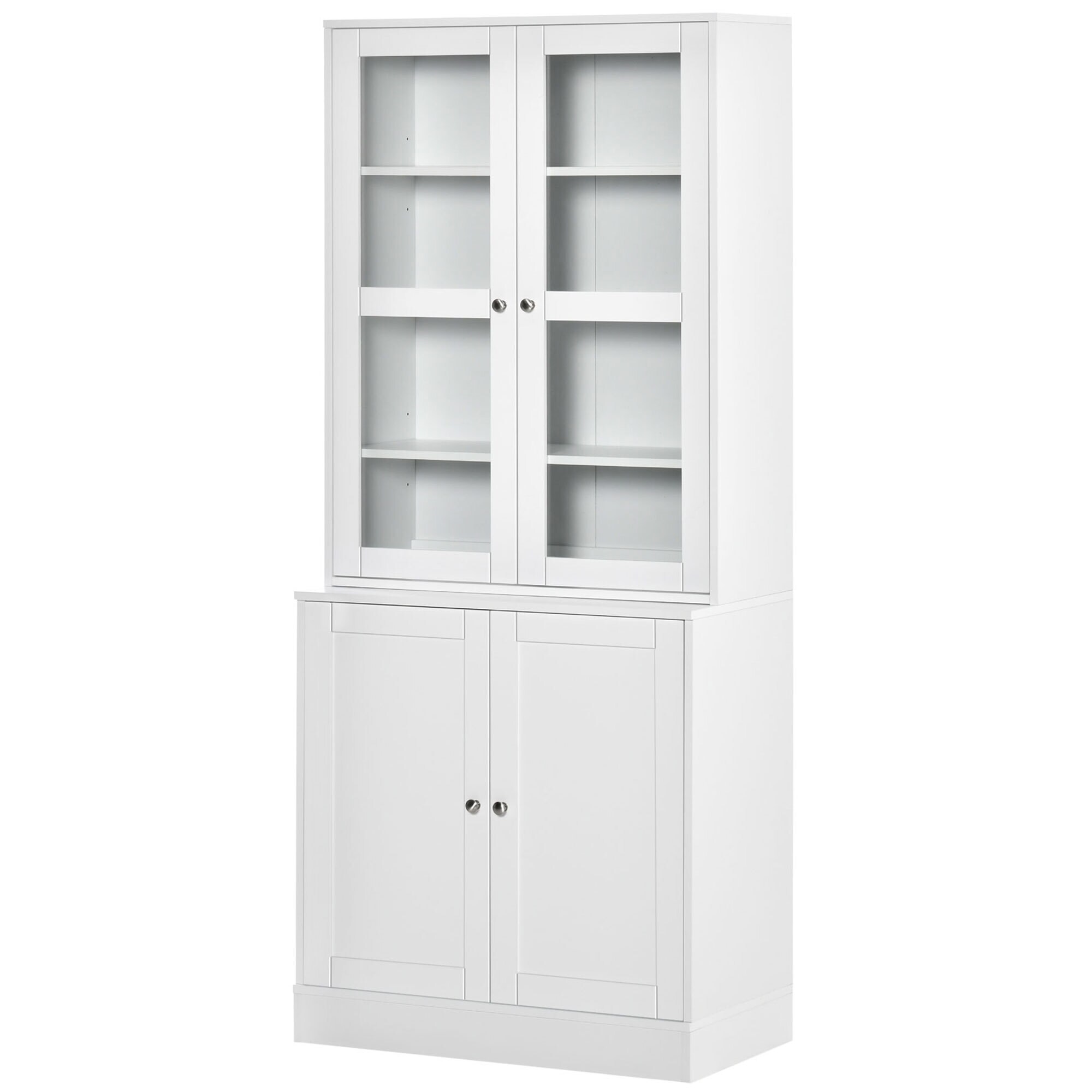 HOMCOM Bücherschrank mit verstellbaren Böden weiß 76Lx 40B x 178,5H cm