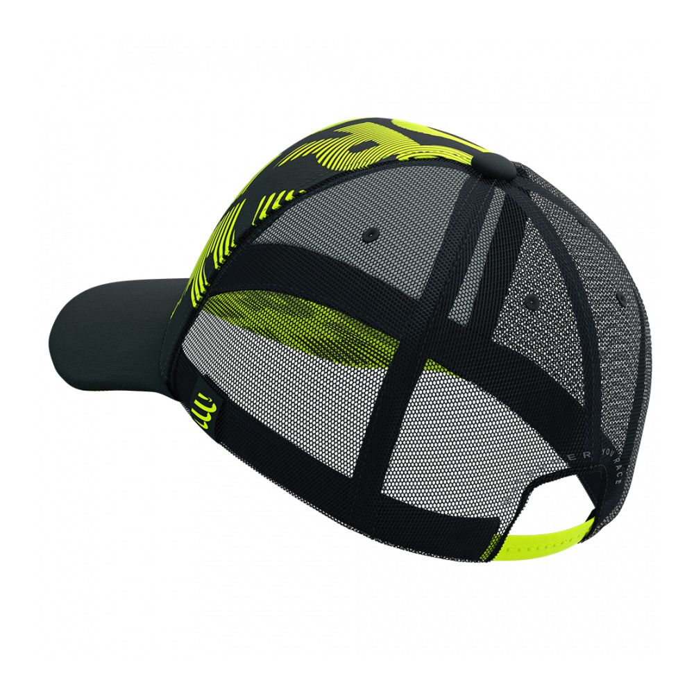 Compressport TRUCKER FLASH - Casquette black/fluo yellow