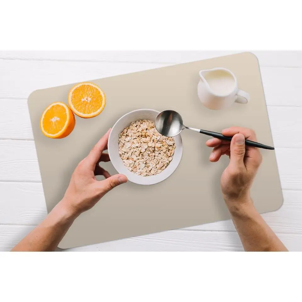 MuchoWow Placemat (6stuks) 45x30cm Beige Effen kleur
