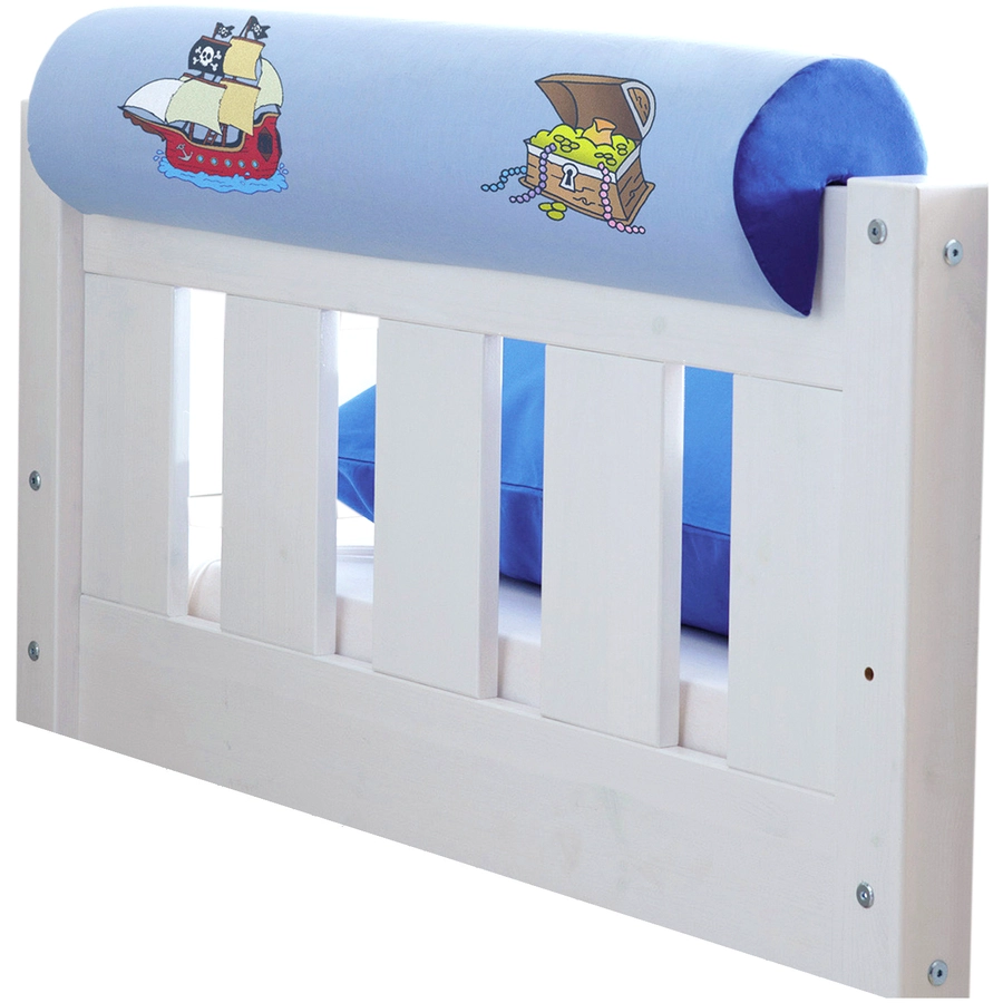 TICAA Kinder Nackenrolle für Hochbett mit Farbauswahl Pirat Hell-Dunkelblau