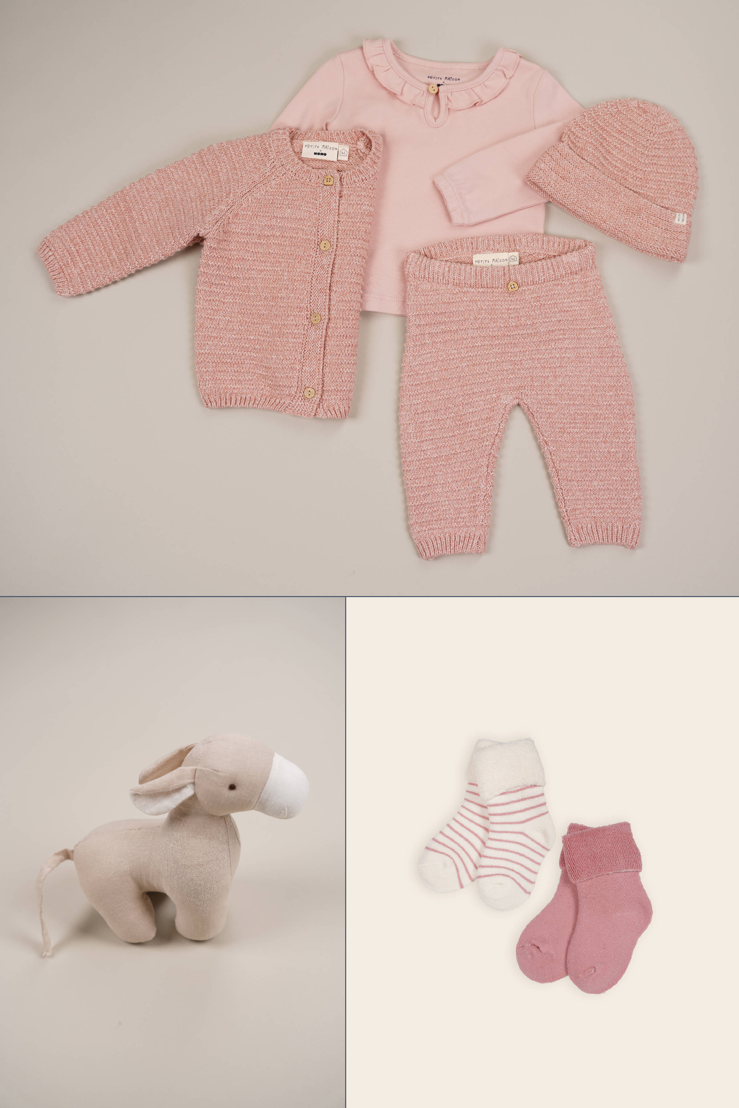 Petite Maison baby gebreid vest Kiki roze