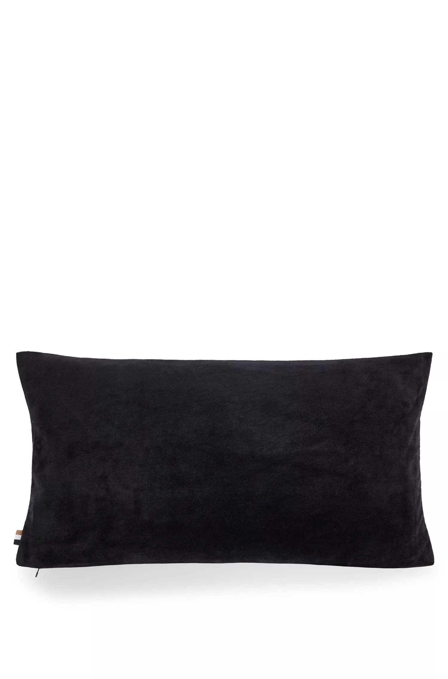 Capa de almofada BOSS com logotipo preto bordado em mistura de algodão.