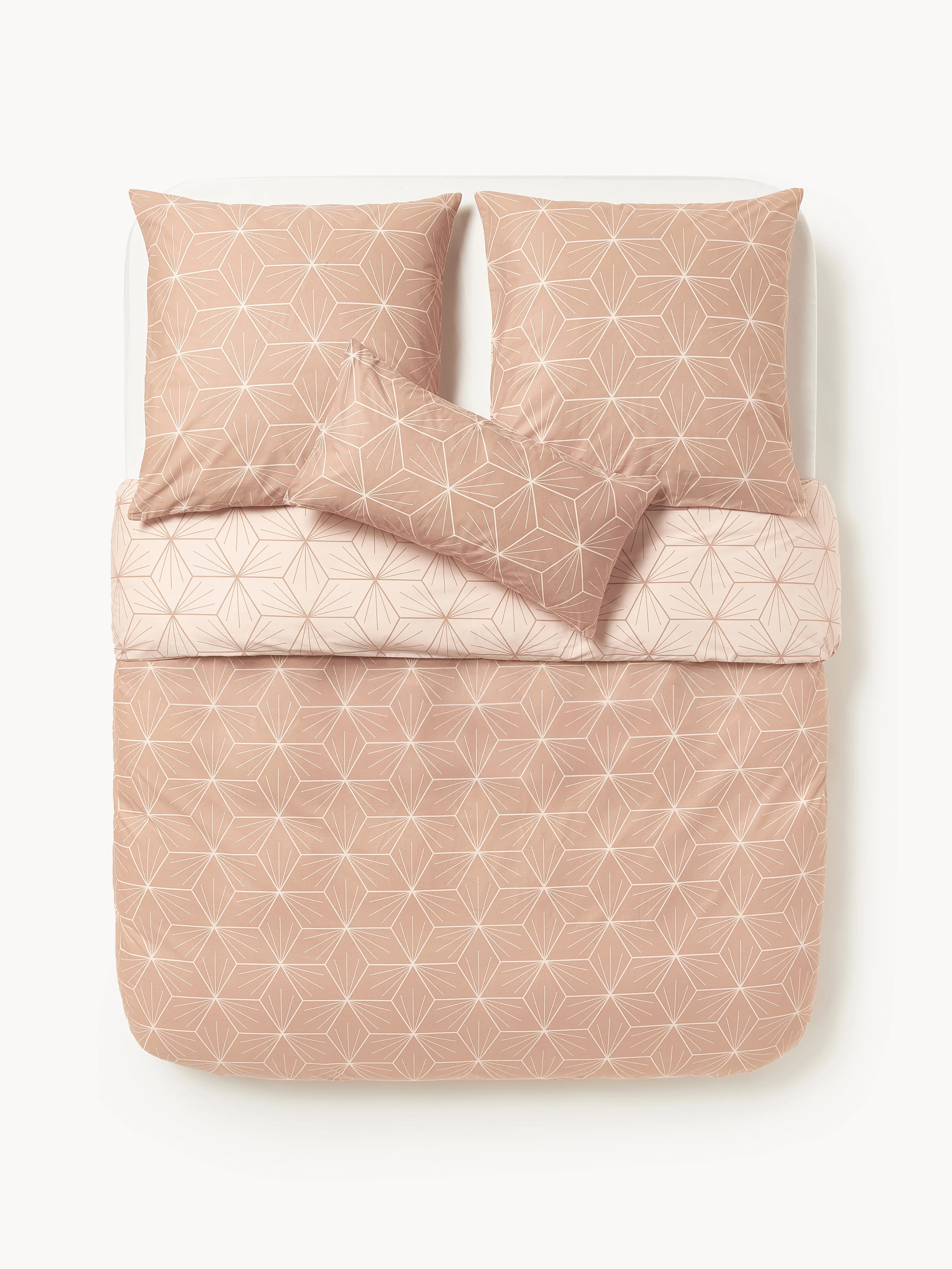 Omkeerbaar dekbedovertrek Ilda met geometrische print