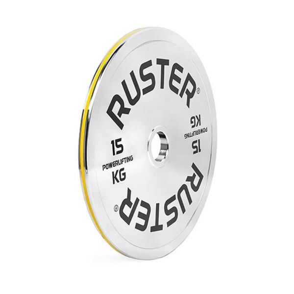 Ruster Disco Olímpico Powerlifting Cromado - 15kg