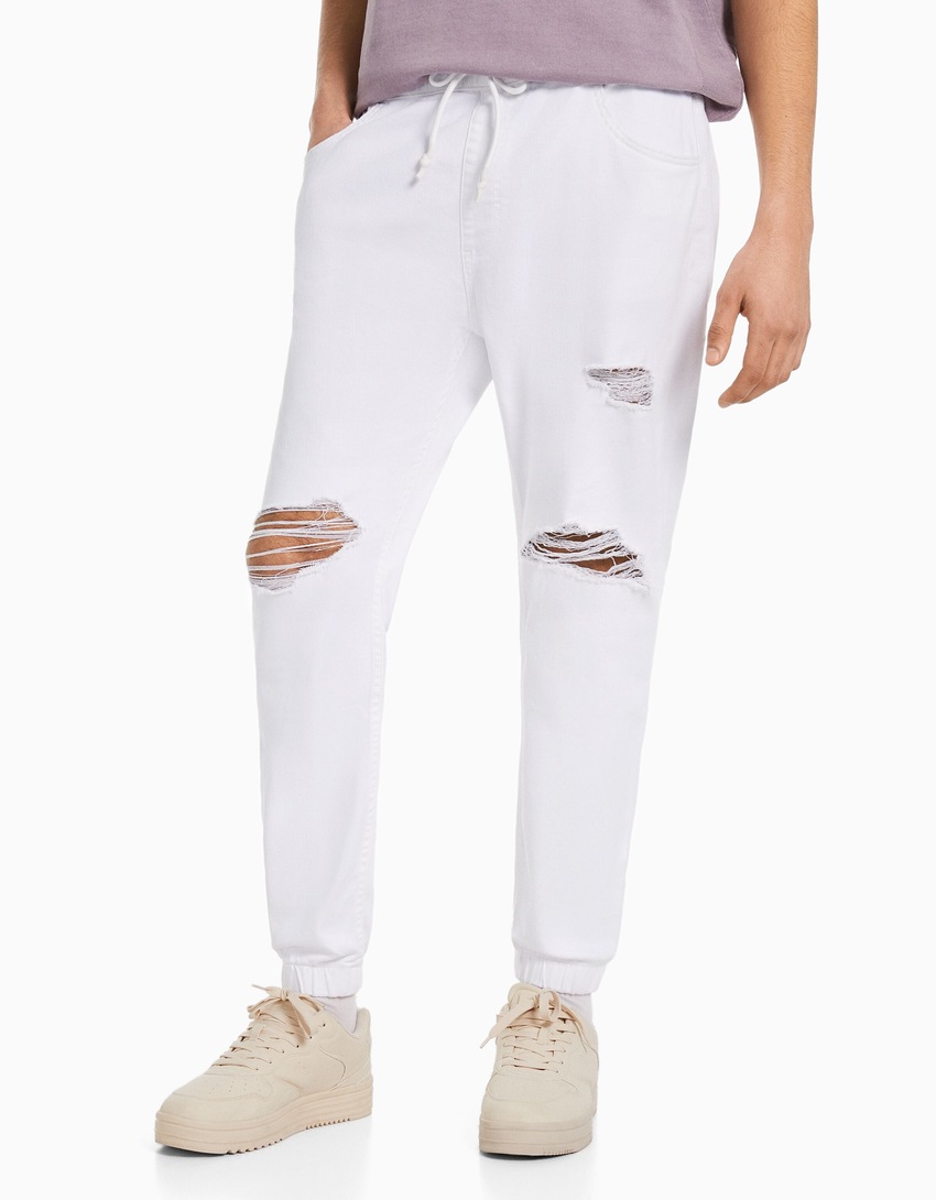 calça jogger rasgada