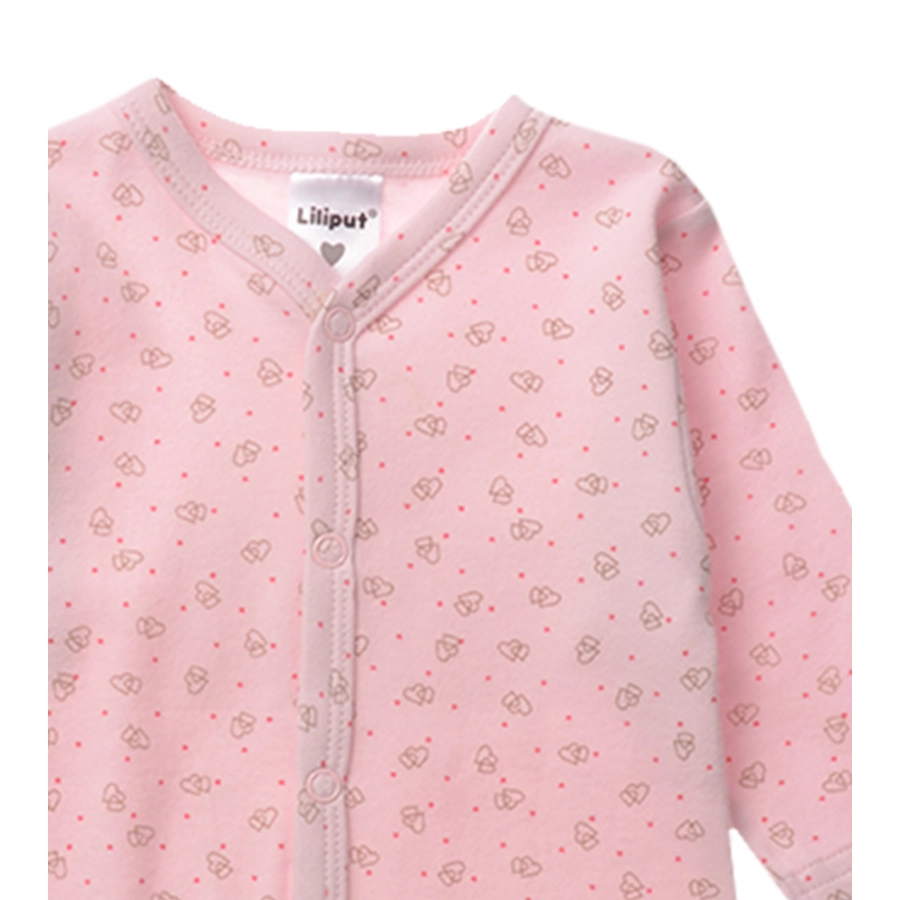 Liliput Schlafoveralls 2er-Set weiß mit Druck Herzen  rosa