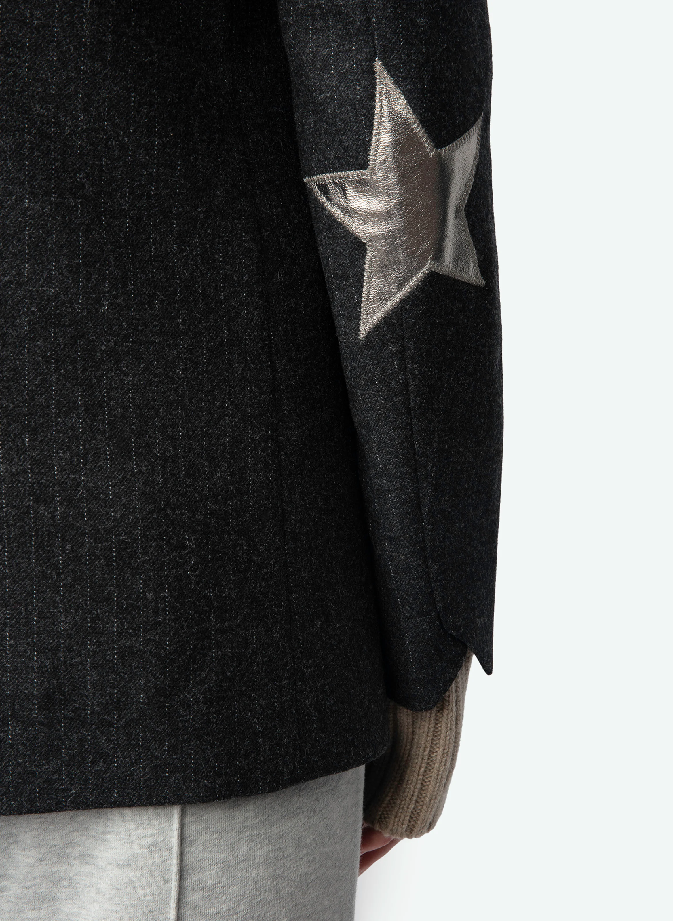VALSE - Veste de tailleur droit à patchs étoiles | Gris