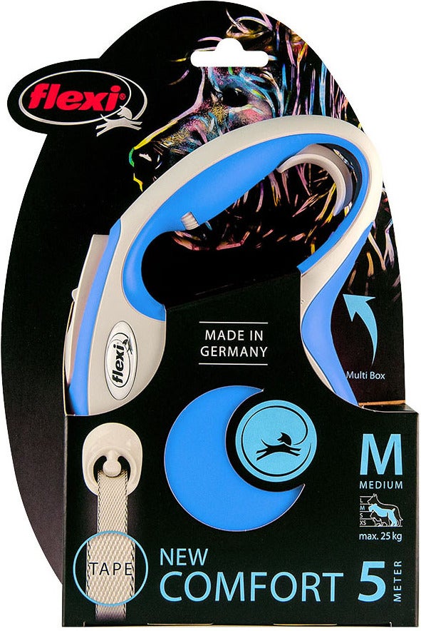 Flexi rollijn New Comfort tape M blauw 5 m