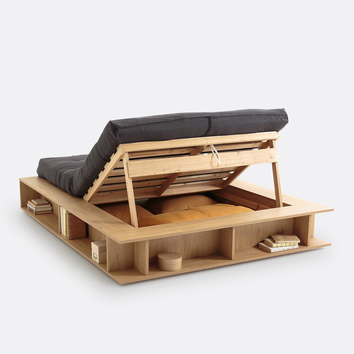 LA REDOUTE INTERIEURS<br>Cama com espaço de arrumação, base de cama semi-elevável Presto