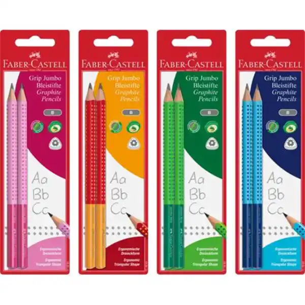 Bleistift Two Tone Jumbo Grip farbig sortiert, 2er-Pack
