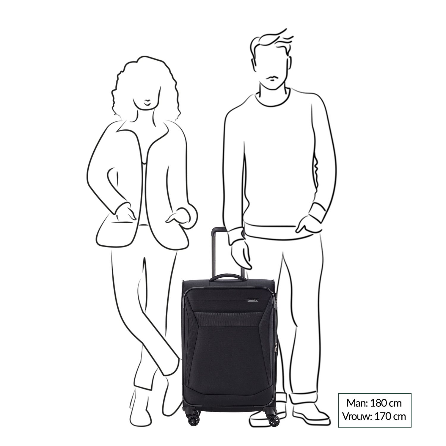 Travelite Chios 4 Wiel Trolley M petrol