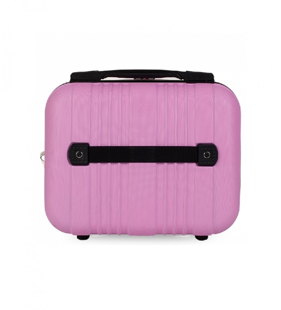 Nécessaire de viagem rígida grande ITACA em ABS, modelo T71535, rosa - 33x26x14cm -