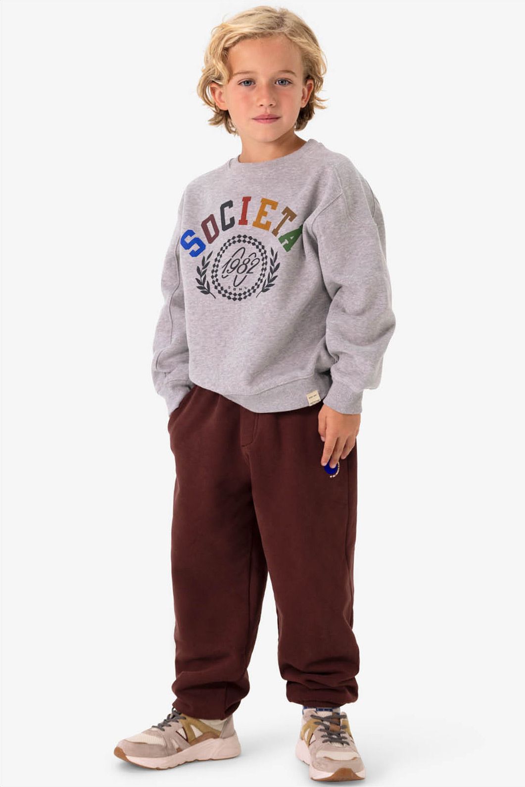 Grijze sweater met artwork