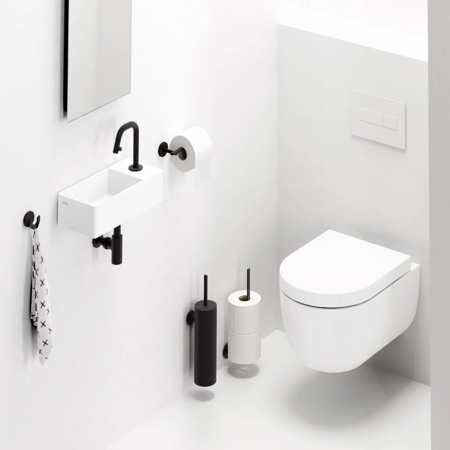 Clou Flat reserverolhouder zwart mat