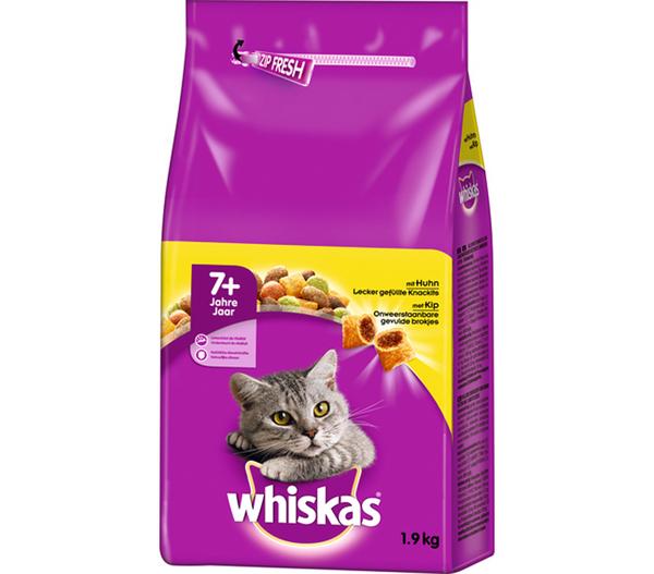 Whiskas® Trockenfutter für Katzen 7+, Huhn,
