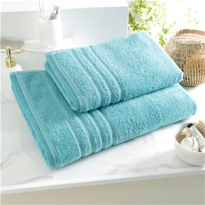 Linge de toilette décor bandes jacquard - 470 g/m² - BECQUET CRÉATION