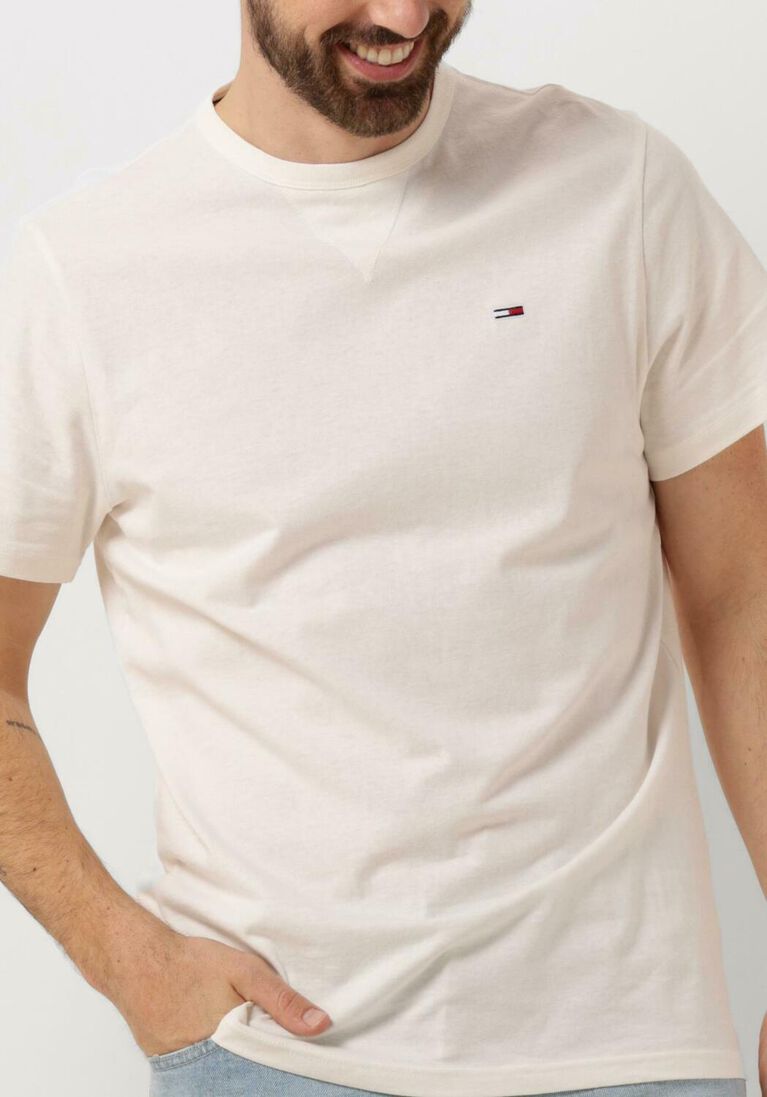 TOMMY JEANS witte tommy jeans t-shirt tjm slim rib detail tee
