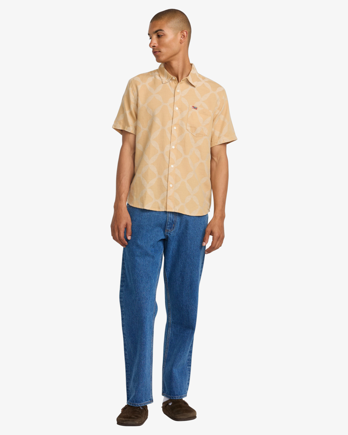 Rvca LA Ornament Woven SS Ochre