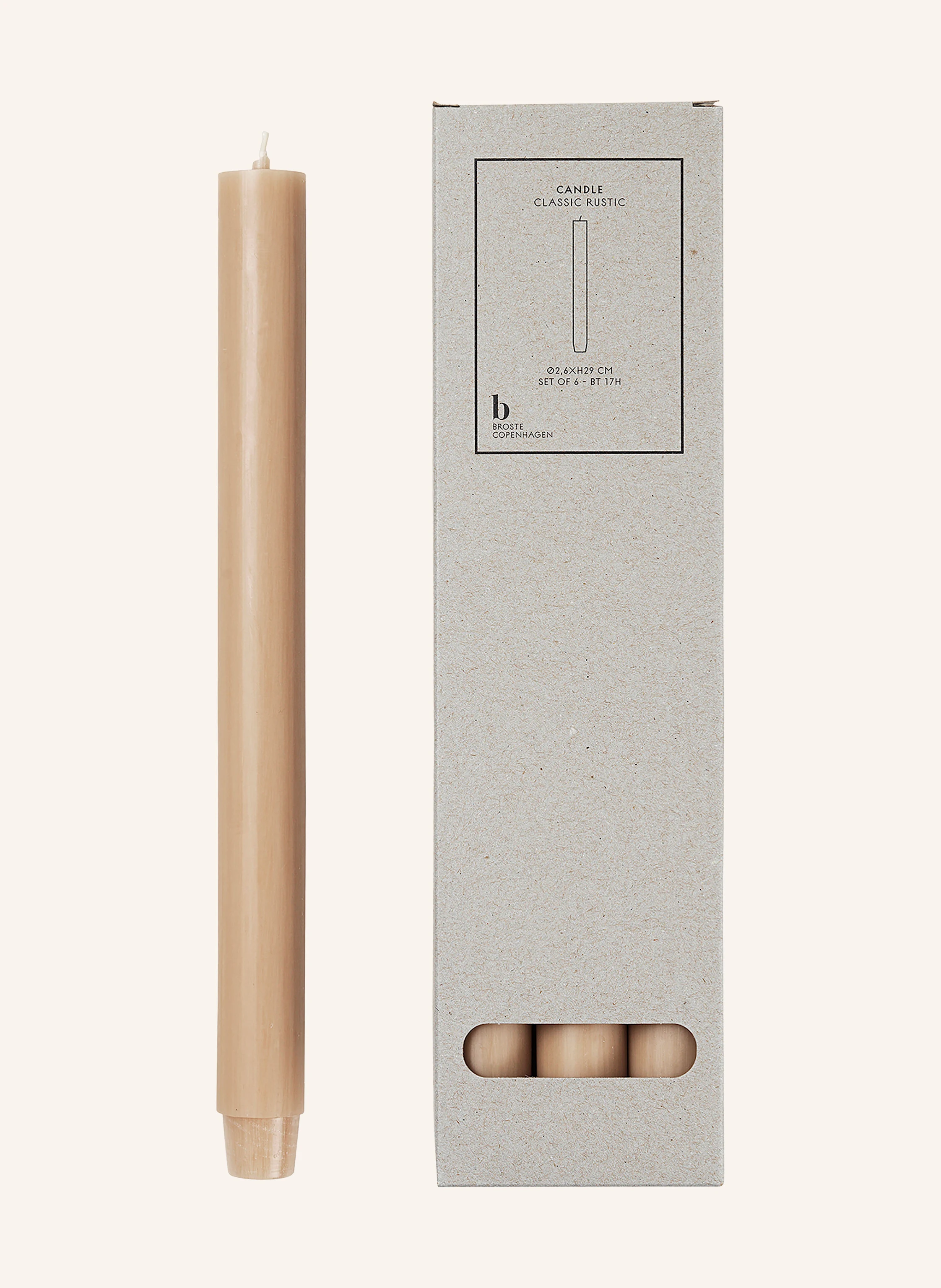 BROSTE COPENHAGEN 6er-Set Stabkerzen CLASSIC RUSTIC