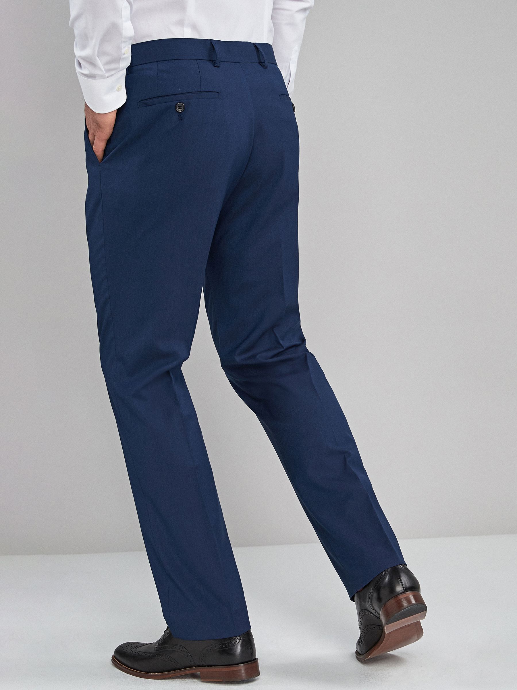 Helderblauw - Normale Pasvorm - Chique stretchy broek