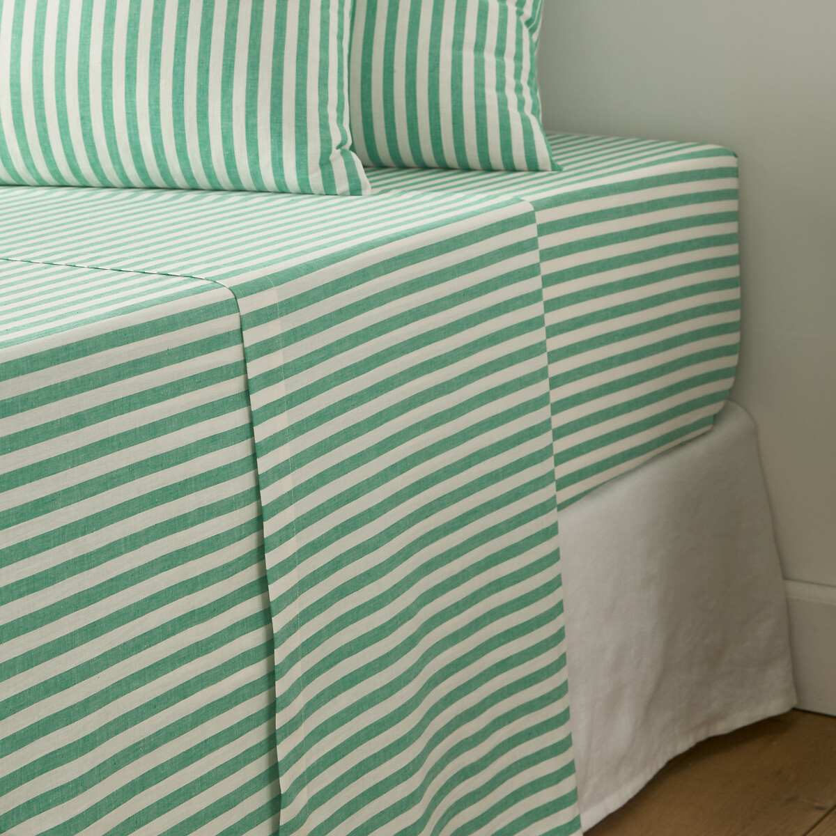 LA REDOUTE INTERIORS<br>Lençol plano de algodão, verde, Soizic