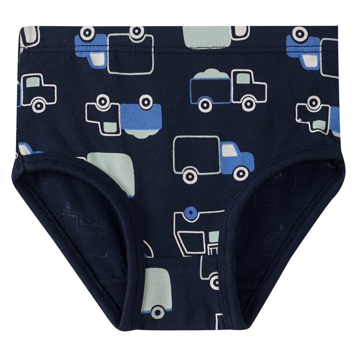 Topomini 3 Baby Slips mit Fahrzeug-Prints dunkelblau / blau