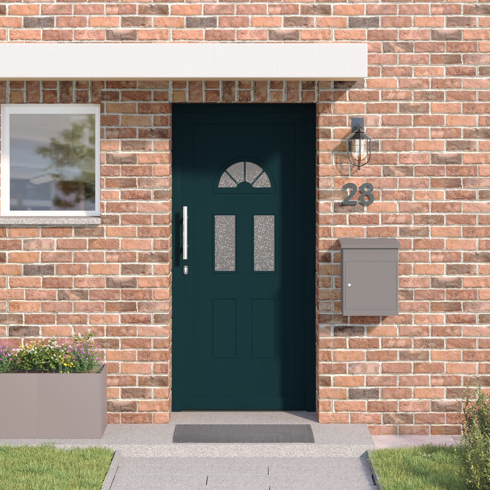 vidaXL Antraciet PVC Voordeur