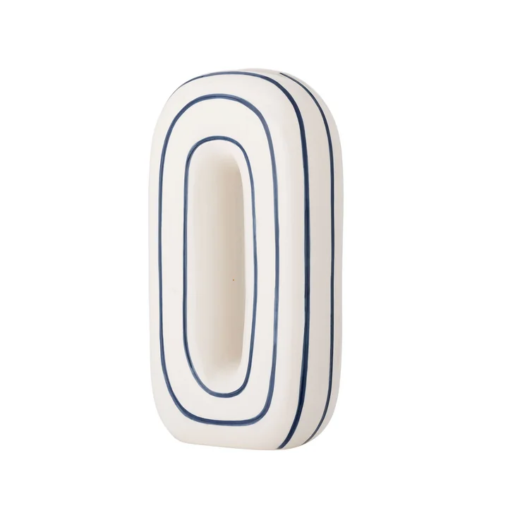 Bloomingville - Mae Vase, H 32 cm, weiss / blau