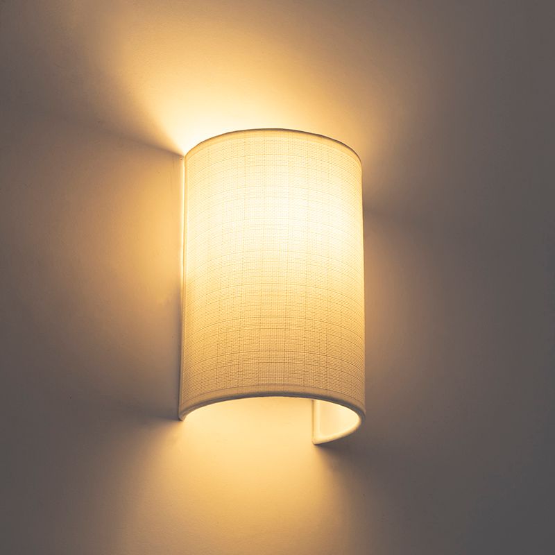 Smart wandlamp wit incl. Wifi A60 - Simple Drum Jute
