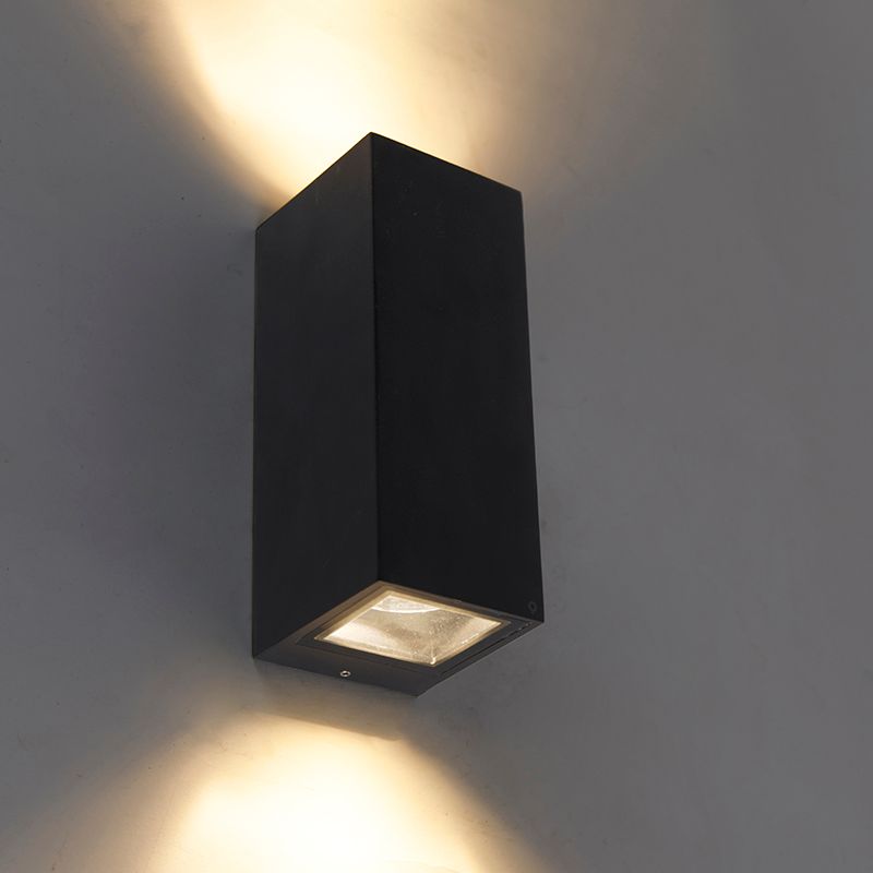Moderne wandlamp zwart 2-lichts AR70 IP54 - Baleno