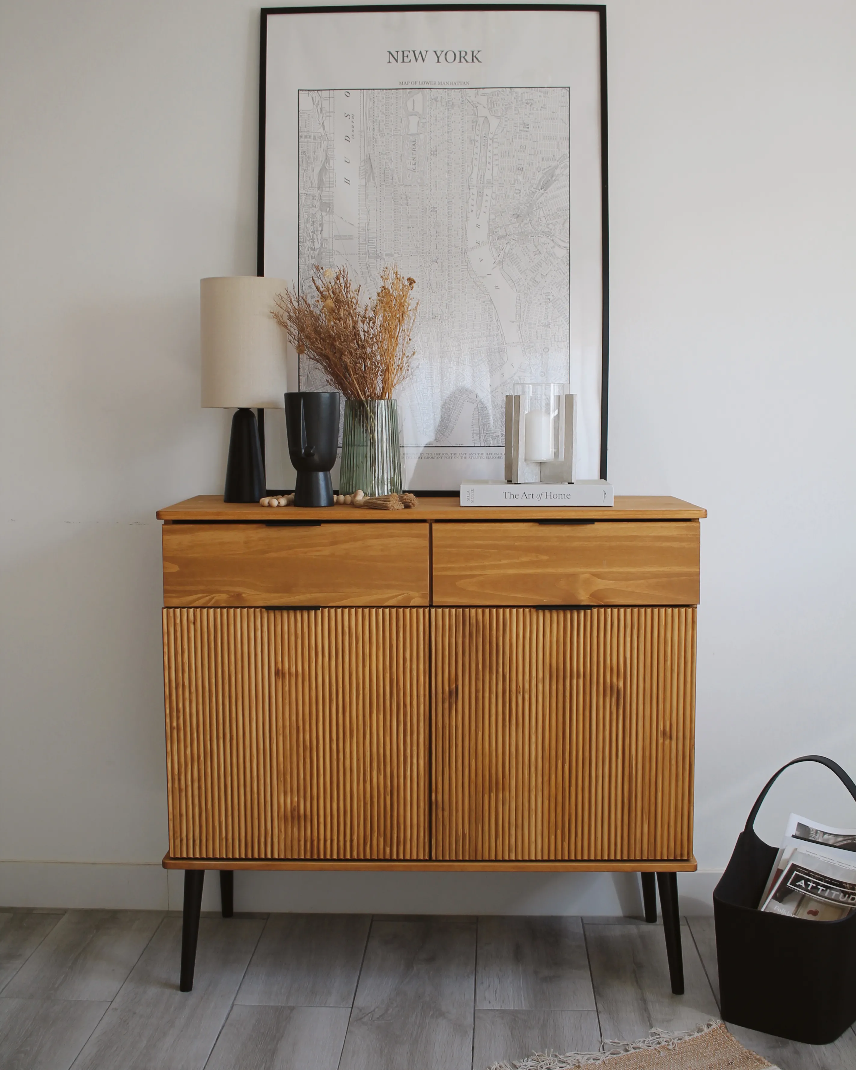 Dressoir met 2 deuren TIMMINS Dennenhout Bruin