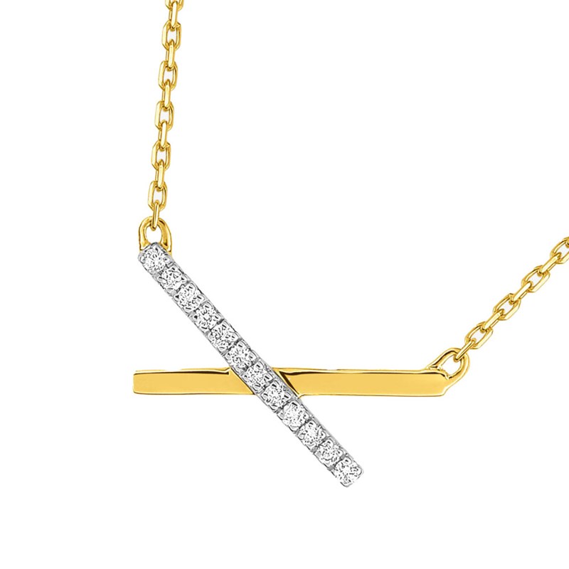Collier Femme - Or 18 Carats - Diamant 0,04 Carats - Longueur : 42 cm